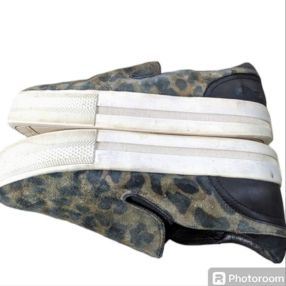 ASH Leather Suede Animal Print Platform Slip On Sneakers size 40 Unisex - Picture 10 of 15